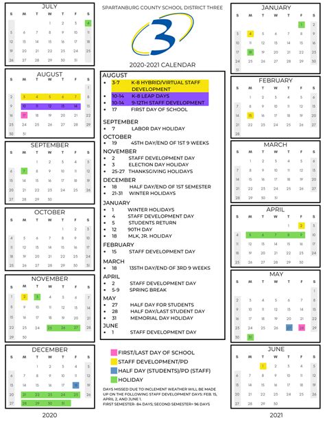 Spartanburg District 6 Calendar